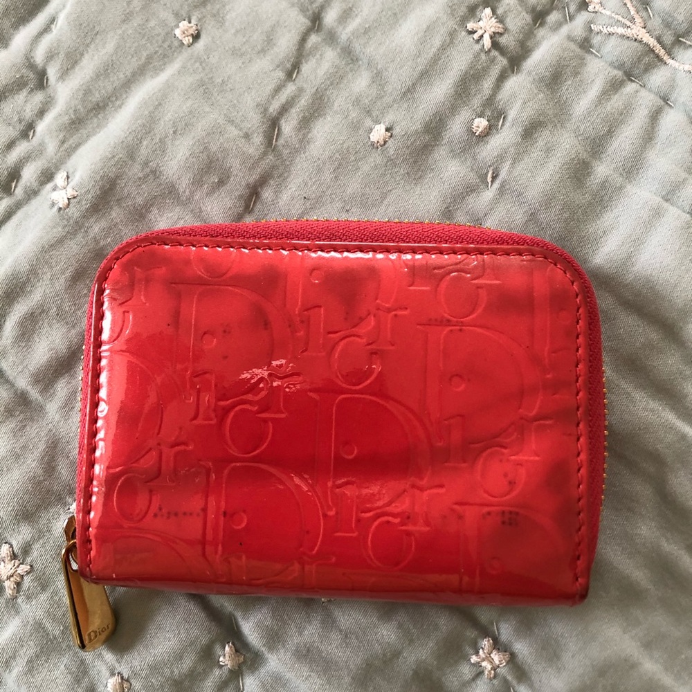 Authentic christian dior zipper wallet
